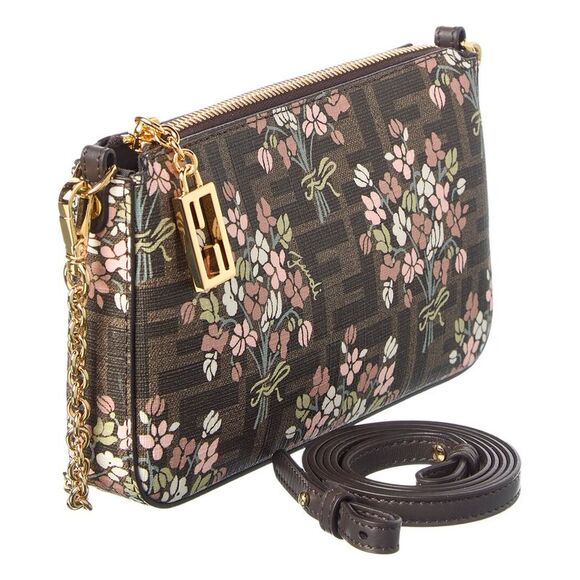 Fendi Baguette Ff Jacquard Pouch, Brown - Picture 3 of 4